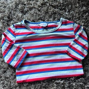LuLaRoe Multicolor red blue purple Striped Top shirt xxs